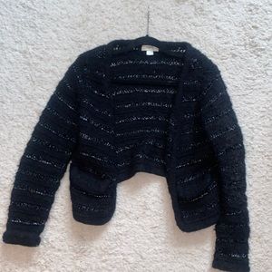 LOFT cropped open front sweater